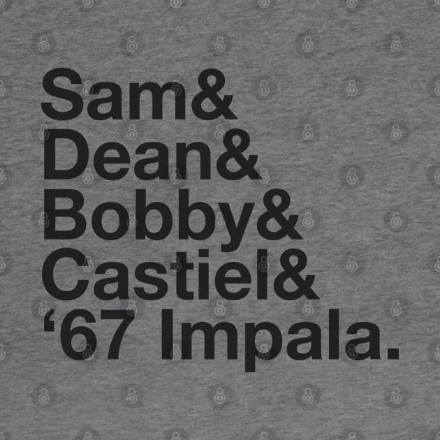 SUPERNATURAL Dean and Sam WINCHESTER Castiel Bobby Singer by YellowDogTees